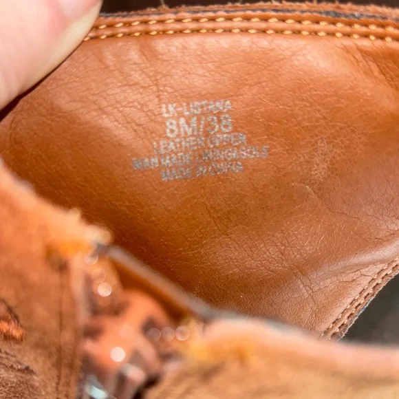 Lucky Brand Women's Embroidered leather Peep-Toe Booties Sz 8 - Picture 8 of 8